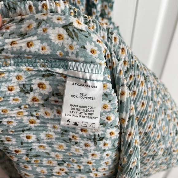 EUC Carly Jean Los Angeles Ada Green Daisy Floral Midi Maxi Dress - Picture 9 of 12